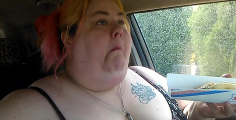 Devouring a footlong in the car