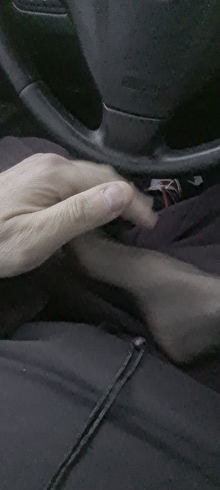Stockinged Footjob in the Car