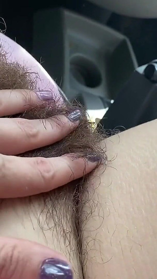 Smoking in my car hairy pussy