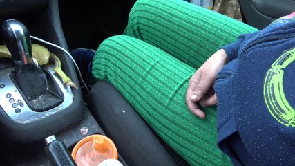 French Canadian Stepmom Touching Her Stepsons Cock in the Car in Montreal