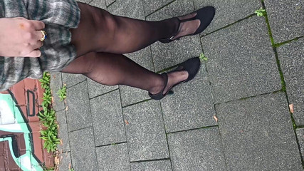 The Woman From the Office for Tips Blows the Strange Man and Swallows His Sperm on the Street