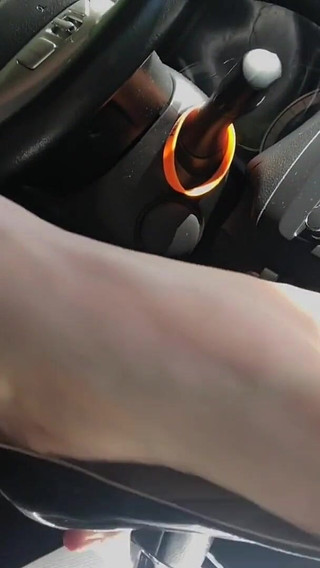 Girlfriend Pumps Gas and Brake Pedals at the Park