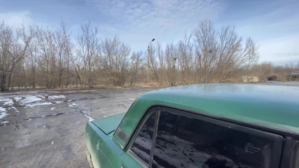 The Bitch Got a Dildo Outdoor on a Car