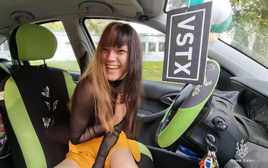 Squirted Out of the Car in Parking!!